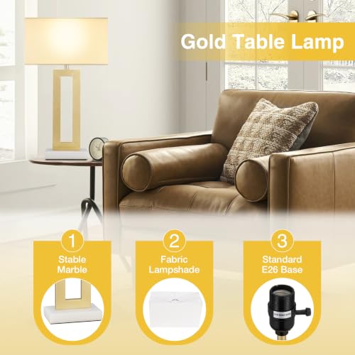 22" Tall Bedroom Lamps for Living Room (2 Count)