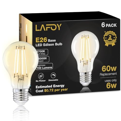 A19 Soft White Edison Bulbs (6 Count)
