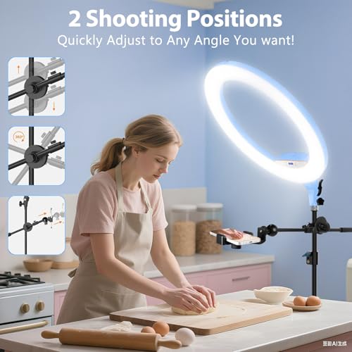 Large 22" Ring Light with Stand for iPad Makeup