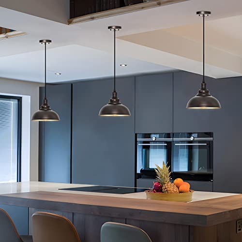 3 Pack Farmhouse Dome Pendant Lights for Kitchen Island Bronze (3 Count)