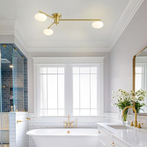 3 Light Gold Sputnik Ceiling Light Fixture