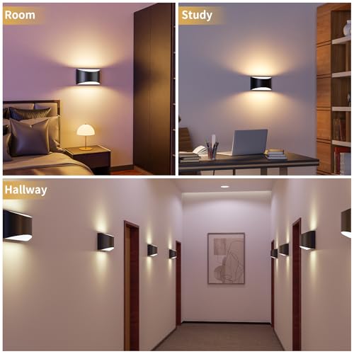 Black Modern LED Wall Sconce (2 Count)
