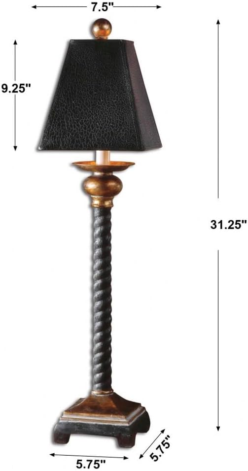 Uttermost Bellcord Black and Bronze Buffet Table Lamp