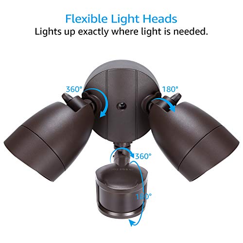 LED Security Light Outdoor Motion Sensor Dusk to Dawn 3000K Bronze