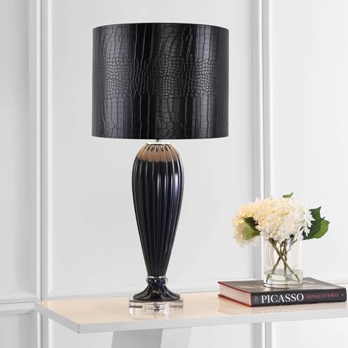 Black Reptile Print Drum Lamp Shade 13"Top x 13"Bottom x 10"High