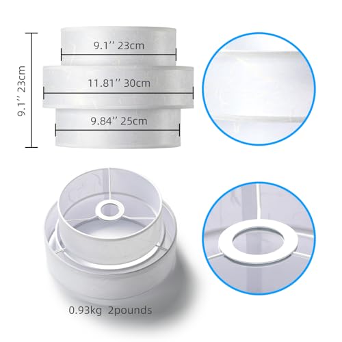 3 tier Drum Lamp Shade for Pendant Lighting Floor Lamps Replacement Shade