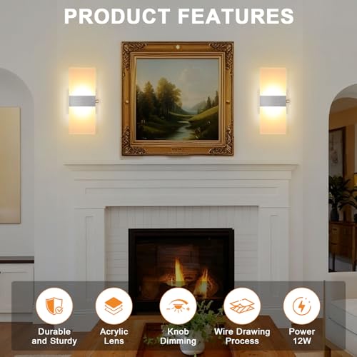 Acrylic Dimmable Modern LED Wall Sconce with Switch