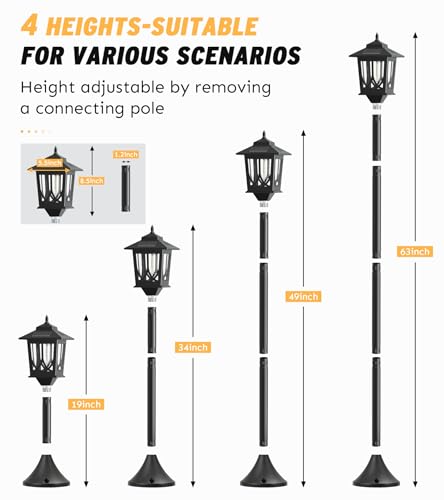 63" Solar Lamp Post Light 2 Pack