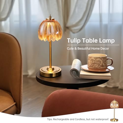 Set of 2 Tulip Table Lamp with 5000mAh Battery & Touch Control (2 Count)