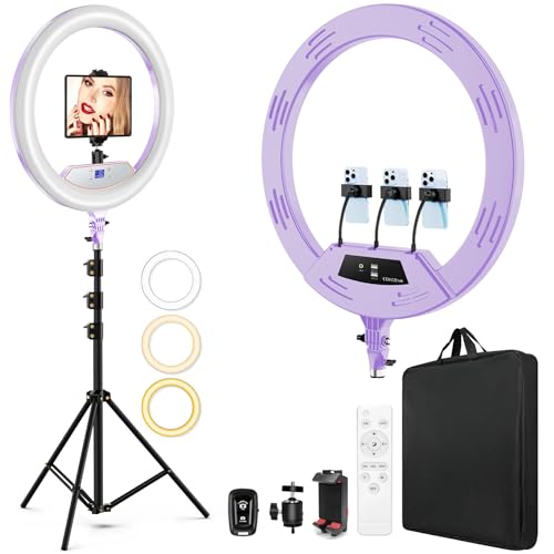 Purple 22" Ring Light for iPad iPhone with 75" Tripod Stand Barber