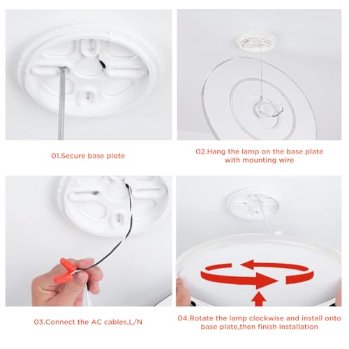 18 Inch Dimmable Flush Mount Ceiling Light with Remote