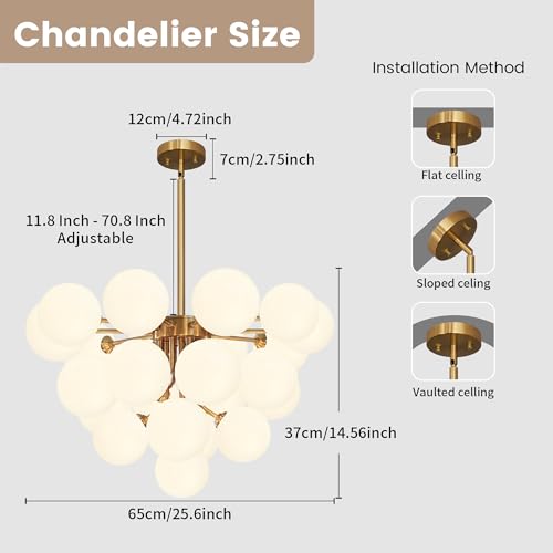 Gold Sputnik Chandelier Mid Century Modern 23 Light High Ceiling Chandelier