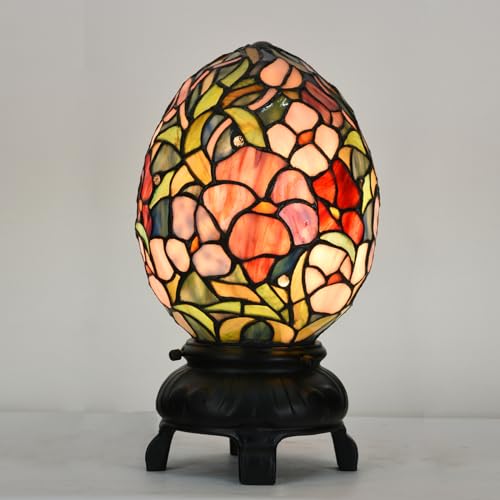 A0015 Tiffany Style Stained Glass Egg Table Lamp