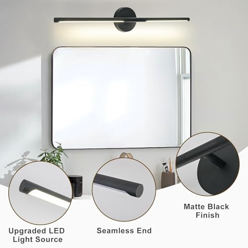 Matte Black Bathroom Light Fixtures Over Mirror 36 Inch