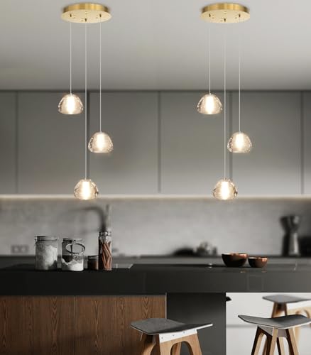 Modern Chandelier Crystal Pendant Light for Kitchen Island Dining Room Bedroom Hallway Gold