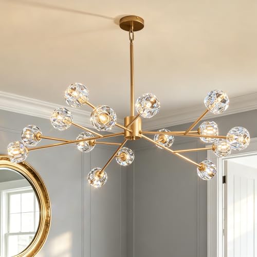 Gold Sputnik Chandeliers for Dining Room Light Fixture Over Table