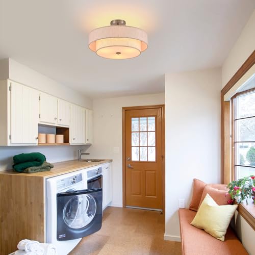 18" Chrome Semi Flush Mount Ceiling Light