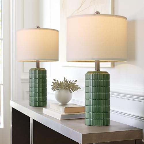 24" Modern Ceramic Table Lamps Set of 2 for Bedroom (2 Count)