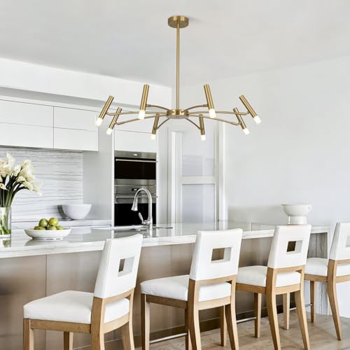 Brass Gold Chandelier Light Fixture Small Metal Candle Chandelier Farmhouse Sputnik Ceiling Light Fixture Modern Foyer Pendant Lighting