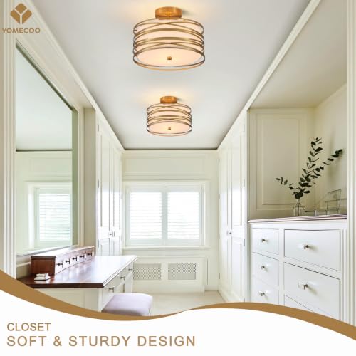 12.2" Gold Semi Flush Mount Ceiling Light