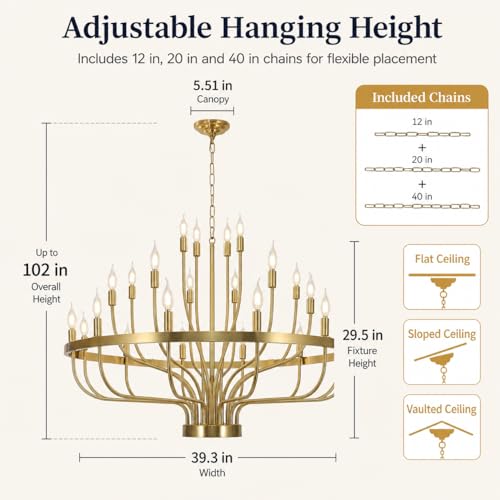 Large Gold Chandelier 24