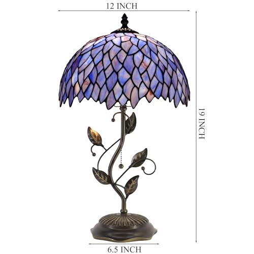 Tiffany Lamp Stained Glass Table Bedside Reading Light W12H19 inch