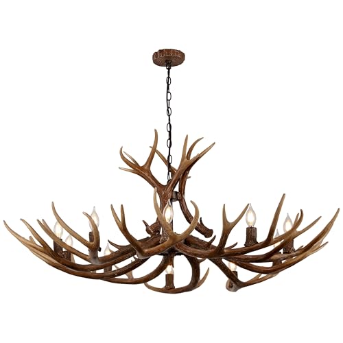 Eldora 10 Light Resin Antler Chandelier 49"