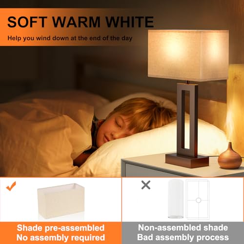 Bedroom Lamps for Night Stands (2 Count)