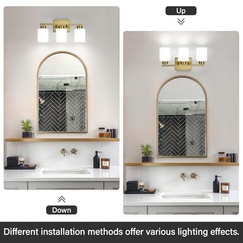 Brushed Gold Bathroom Light Fixtures Vanity Lights Over Mirror