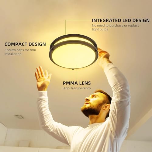 10 inch Flush Mount LED Ceiling Light Fixture (2 Count)