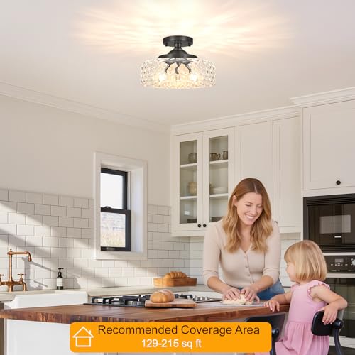 Black Semi Flush Mount Ceiling Light