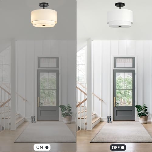 3 Light Semi Flush Mount Ceiling Light Fixture