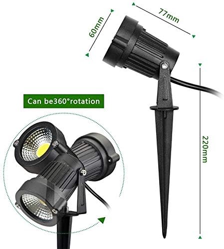Z LED Landscape Lights,5W Outdoor Pathway Garden Yard Spotlight,IP65 Waterproof Garden Floodlight,Outdoor Spotlight with Stake,UL Cord 5-ft with Plug 6500K Daylight White(Pack of 4)