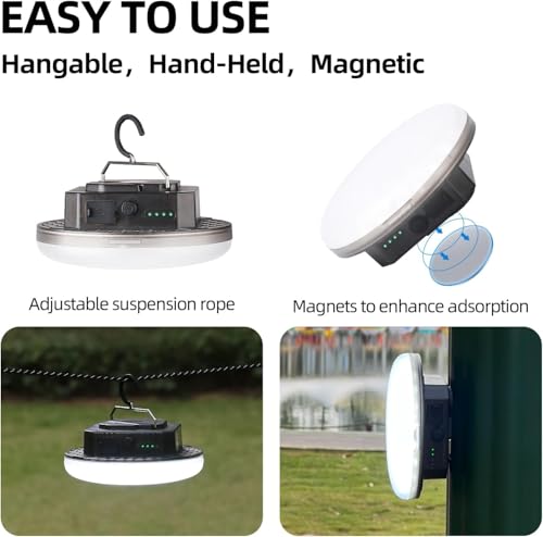 2pcs Rechargeable Camping Hanging Tent Light