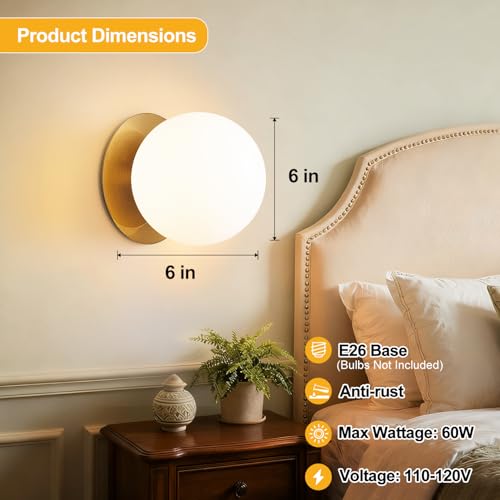 1 Pack Gold Wall Sconce