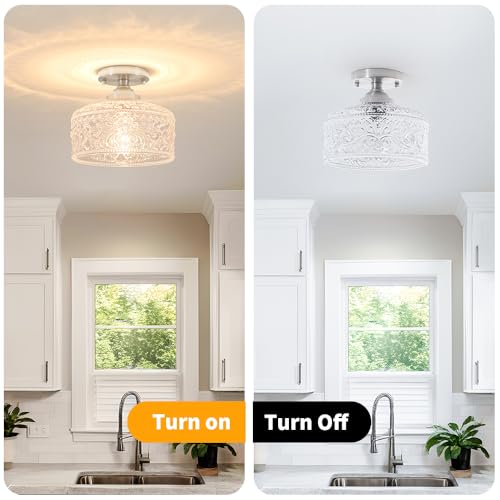 Brushed Nickel Semi Flush Mount Ceiling Light