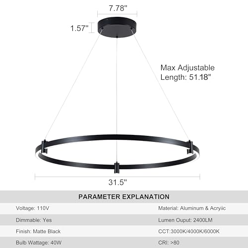 LED Black Chandelier