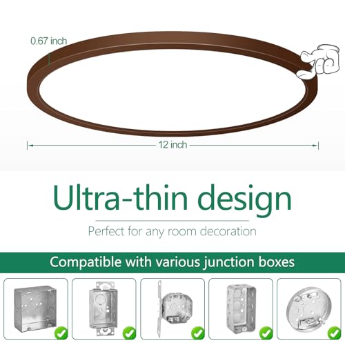 LED Flush Mount Ceiling Light Fixture Oil Rubbed Bronze