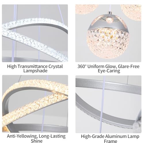 Modern LED Silvery Chandeliers