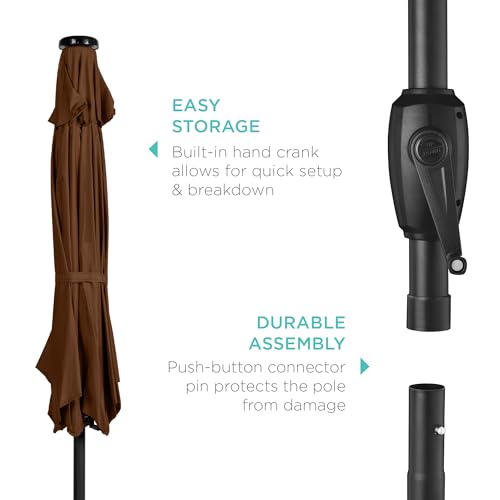7.5ft Solar Umbrella LED Lighted Patio Umbrella