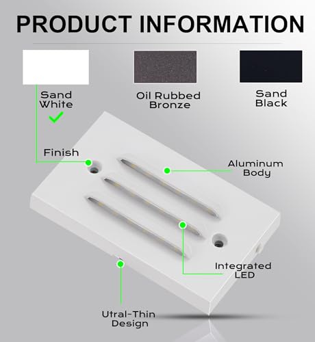 4 Inch 5CCT 12V 4W Low Voltage LED Step Light with Horizontal Louvered Faceplate for Steps Decks Stairs (6 Count)