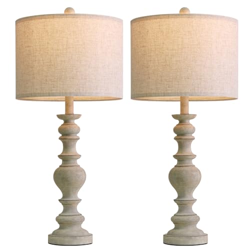 27" Antique Gray Table Lamps Set of 2 (2 Count)
