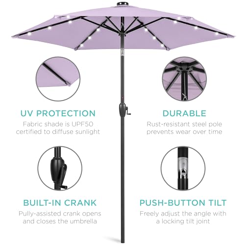 7.5ft Solar Umbrella LED Lighted Patio Umbrella