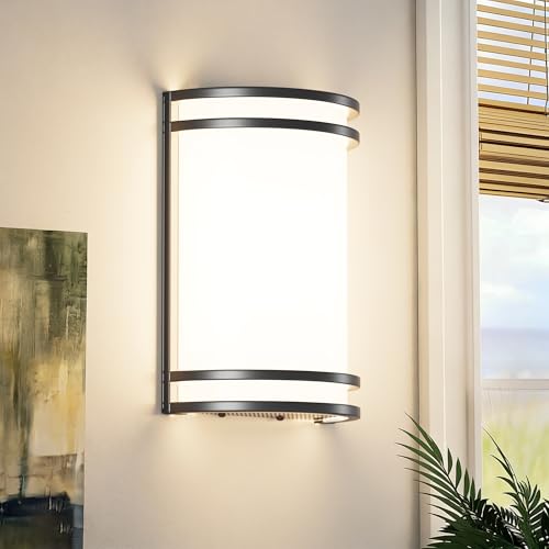 Modern Wall Sconces Hardwired Indoor 15W LED Dimmable 3000K 4000K 5000K Black Wall Sconce Lighting for Living Room Hallway Bedroom