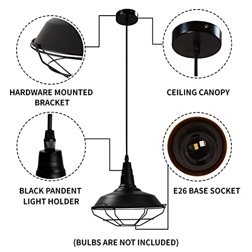 Black Pendant Light 10.5 inches 3 Packs (3 Count)