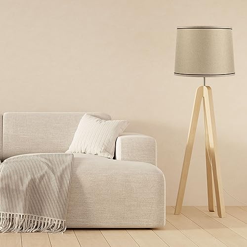Lamp shades for Table Lamps 11.4" Top x 12.6" Bottom x 9.8" High Drum Lamp shades for Floor Lamps Medium Linen Lampshade Easy Assembly for Lamp Replacement