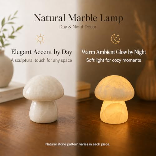 Natural Marble Mushroom Table Lamp