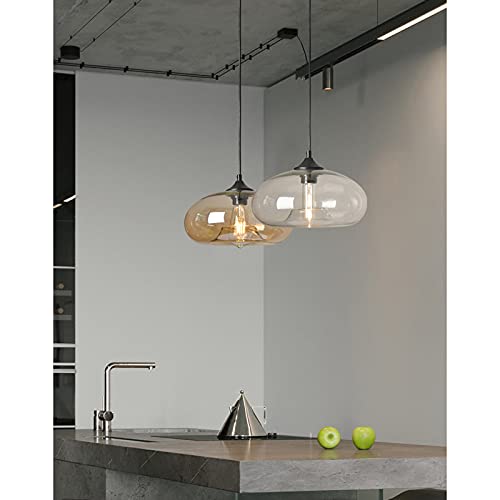 Industrial Pendant Light Shade of Onion Vintage Chandelier E26 Pendant Lighting for Kitchen Island Colorful Glass Cage