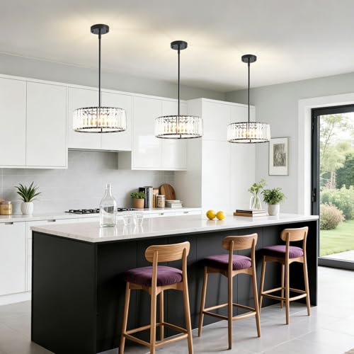Modern Crystal Black Semi Flush Mount Ceiling Light Fixtures 12 in (Black / 12 in)