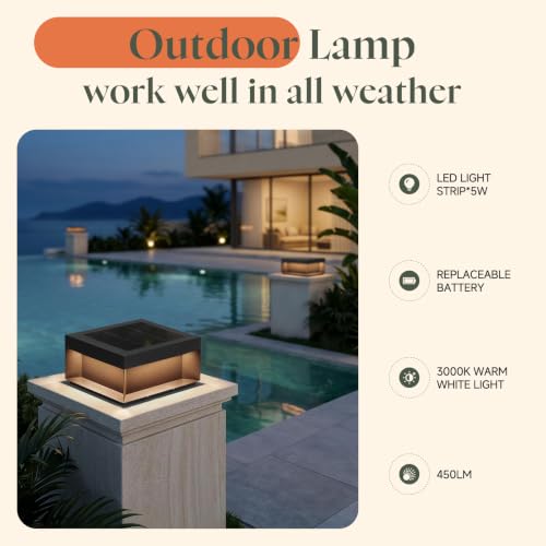 11.8'' Solar Post Lights Outdoor